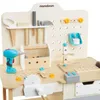 A children's wooden workbench with various tools and accessories. Produktbild-Vorschau