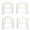 Four identical images of a white and wood bunk bed with a slide and ladder, arranged in a 2x2 grid. Produktbild-Vorschau