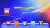 A digital menu screen displaying options for a satellite receiver, with icons for different functions at the bottom. Produktbild-Vorschau