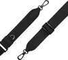 Two black bag straps with metal clasps and leather accents, shown against a white background. Produktbild-Vorschau