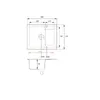 Technical drawing of a kitchen sink with dimensions. Anteprima dell’immagine prodotto