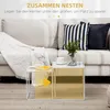 HOMCOM 2er-Set Couchtisch, Eckiger Beistelltisch, Produktbild-Vorschau 4