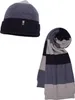 Balke Set aus Strickmütze mit Umschlag und Schal in blau