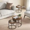 Table basse 2 pièces ronde table d'appoint design loft 2 en Voir les images du produit 3
