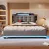 Leinen Polsterbett mit LED, USB + TYPE-C Anschlüssen, Produktbild-Vorschau 3