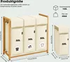 AdelDream Wäschekorb Kleidersortierer 3 Fächer Wäschewagen Produktbild-Vorschau 7