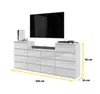 Kommode 220 Cm Weiss Matt / Weiss Hochglanz, 14 Schubladen, Produktbild-Vorschau 2