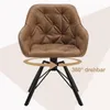 A brown swivel chair with black metal legs is shown against a light beige and white background. Produktbild-Vorschau
