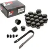 20x Radschraube Kappen 17 mm Schwarz Glanz Anti-Diebstahl Produktbild-Vorschau 1