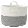 Aufbewahrungskorb Grau und Weiß Ø51x33 cm Baumwolle Produktbild-Vorschau 5