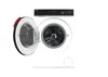 A white washing machine with its door open, showing the drum inside. The control panel is black and located at the top. Produktbild-Vorschau