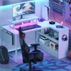 Scrivania da ufficio a forma di L 107 cm con supporto per Anteprima dell’immagine prodotto 2