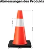 Wiltec dopravný kužeľ 45 cm vysoký 6 kusov, smerový kužeľ Náhľad obrázku produktu 3