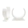 Two white plastic pipe clips are shown against a white background. Produktbild-Vorschau