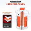 Diagram of a heated vest showing its heating zones and features. Podgląd zdjęcia produktu