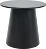 A black, round side table with a tapered base. Náhľad obrázku produktu