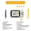 Dětská chůvička s kamerou, 3,2palcovým digitálním LCD Náhled obrázku produktu 6