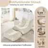 Relaxsessel mit Fußhocker Beige Teddyfell – Weiches Lazy Produktbild-Vorschau 4