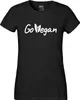 Huuraa Damen T-Shirt Go Vegan Blätter XL Black Bio Produktbild-Vorschau 2