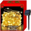 A product box with a coiled string of solar-powered LED lights and a solar panel stake. Náhľad obrázku produktu