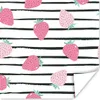 MuchoWow® Poster Sommerlich - Erdbeeren - Rosa - Streifen Produktbild-Vorschau 1