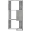 A concrete gray bookshelf with three shelves, presented against a white background. Náhled obrázku produktu