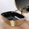 Lavabo da Appoggio Rea Belinda Black Brush Gold Anteprima dell’immagine prodotto 4