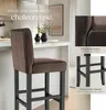 Tabouret de bar en cuir synthétique - marron, Lot de 2 Voir les images du produit 4