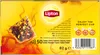 The image shows the side panel of a Lipton tea box with a tea bag and text describing the product. Produktbild-Vorschau