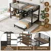 Hochbett 90 x 200 cm , Schwarz , MDF und Metall , Produktbild-Vorschau 9