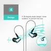 A marketing image showing in-ear headphones with musical notes and text highlighting design features. Produktbild-Vorschau