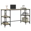 A desk with shelves on a white background. Produktbild-Vorschau