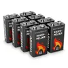 ABSINA 9V-Blockbatterie, Alkaline, für Rauchmelder, 8 Stück Produktbild-Vorschau 1