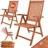 CASARIA® 2er Set Gartenstuhl Balkonstuhl Holz Produktbild-Vorschau 1