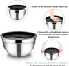 3pcs Bol avec couvercle Silicone Acier inoxydable Mélangeur Voir les images du produit 5