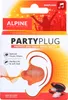 The image shows the packaging of Alpine Partyplug earplugs, featuring a graphic of people at a concert and an illustration of an ear with an earplug inserted. Náhľad obrázku produktu