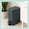 Relaxdays, cubo de basura estrecho de 10 litros, color gris Vista previa de la imagen del producto 3