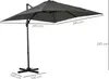 Outsunny Sonnenschirm 245x245 cm Ampelschirm neigbar Alu Produktbild-Vorschau 3
