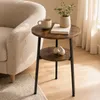 KOMFOTTEU Couchtisch rund, Ø39 cm Wohnzimmertisch klein mit Produktbild-Vorschau 2