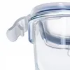 Close-up of a clear plastic container lid with a blue seal and a clear plastic latch. Podgląd zdjęcia produktu