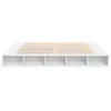 A white bed frame with a slatted wooden mattress support is shown against a white background. Náhled obrázku produktu