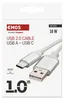 USB Kabel 2.0 A Stecker - C Stecker 1m, weiss Produktbild-Vorschau