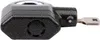 A close-up, side view of a black padlock with a key inserted. Voir les images du produit