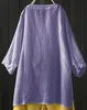 ASKSA Damen Baumwolle Leinen Bluse Einfarbig Langarm Shirt Produktbild-Vorschau 3