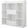 A white, open bookshelf with multiple compartments. Náhľad obrázku produktu