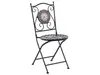 A black metal folding garden chair with a ceramic mosaic seat and backrest. Náhled obrázku produktu