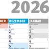 A close-up view of a calendar page showing parts of December and January. Produktbild-Vorschau