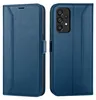 A blue flip case for a Samsung Galaxy A52 4G/5G phone is shown from the front and back. Produktbild-Vorschau