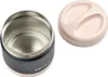 An open stainless steel food container with its lid next to it, on a white background. Produktbild-Vorschau