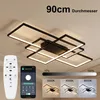 Smart LED Deckenleuchte Schwarz 90x60 cm, moderne Produktbild-Vorschau 1